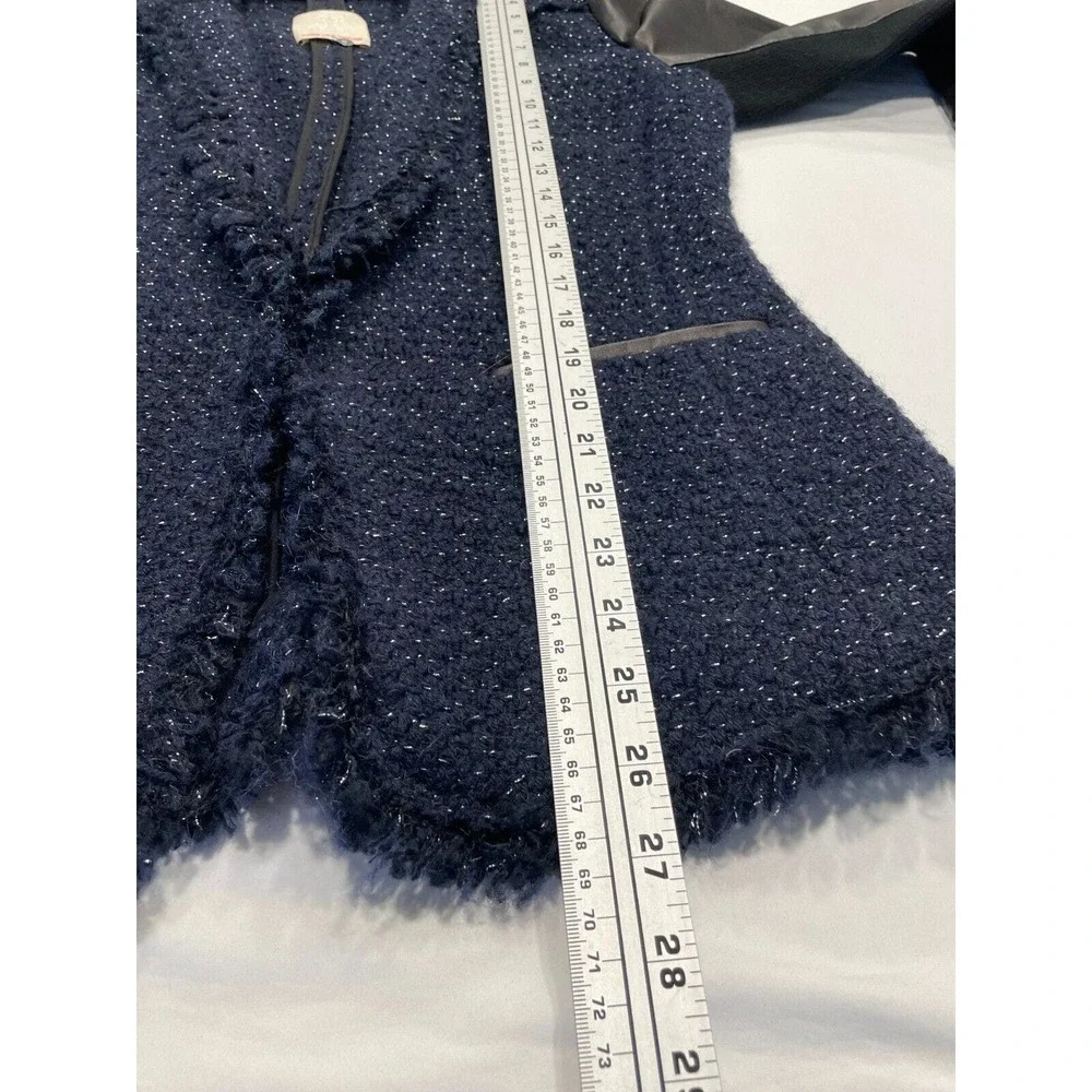 Rebecca Taylor Tweed Leather Fringe Moto Jacket - Picture 7 of 9